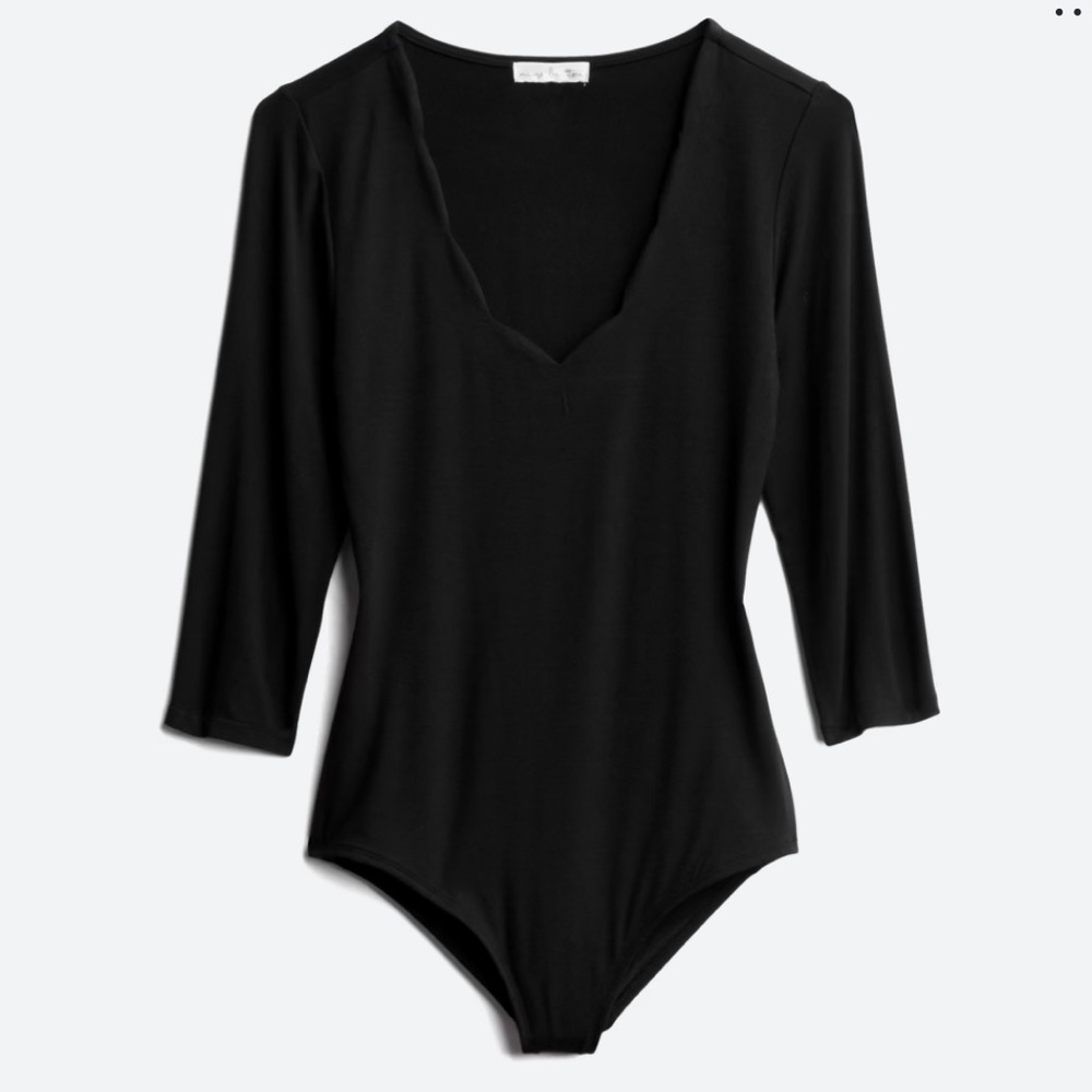 Nine Britton Amy Scalloped Neckline Bodysuit
